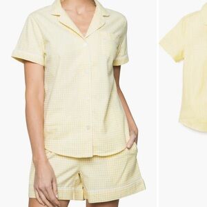 Petite Plume Yellow Gingham Short Pajama Set